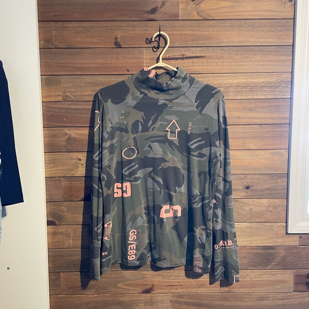 G-Star Camouflage Turtleneck with Pink Accents